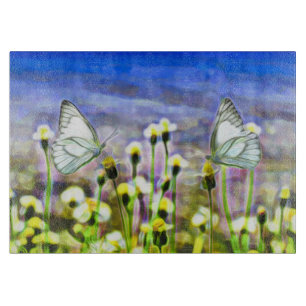 Butterflies Yellow Spring Flower Beautiful Day Art Cutting Board