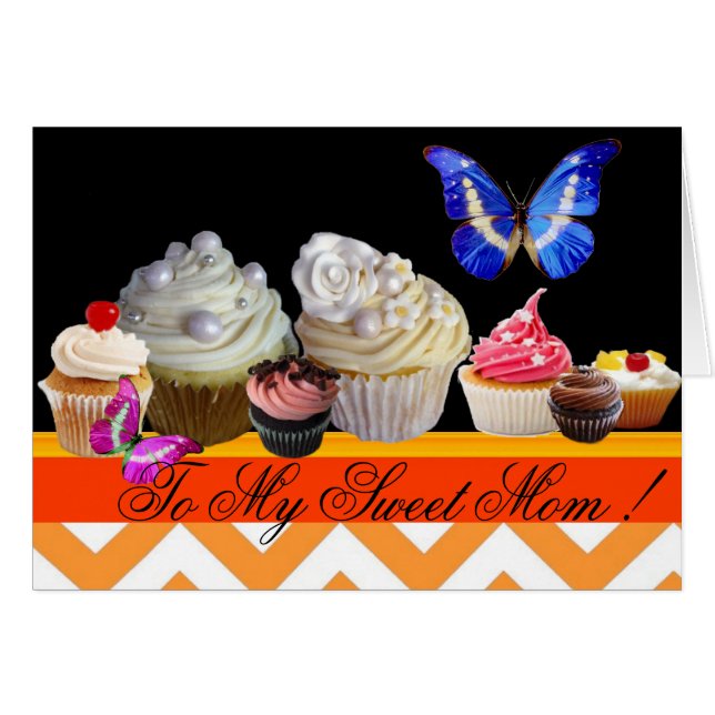 BUTTERFLIES YUMMY CUPCAKES SWEET MOTHER'S DAY (Front Horizontal)