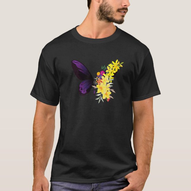 Butterflower chrysanthemums and butterfly T-Shirt (Front)