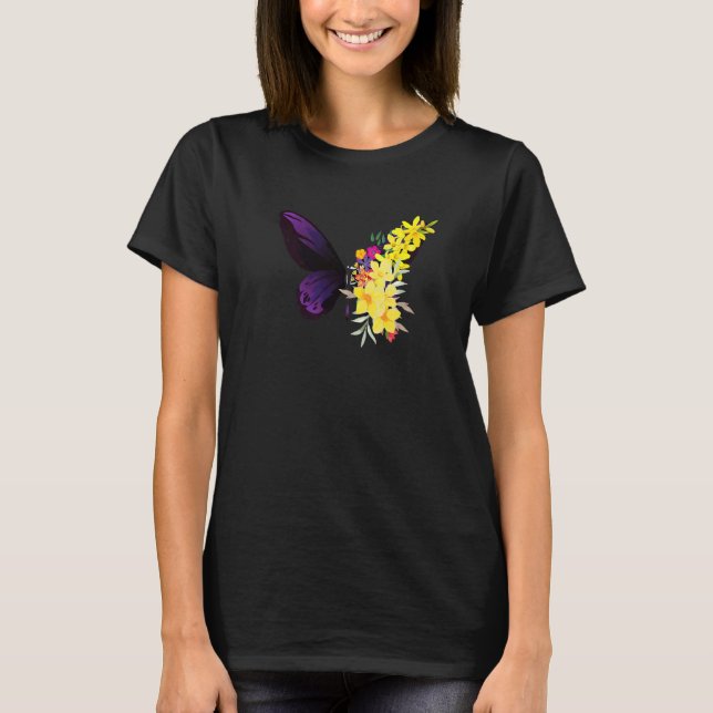 Butterflower chrysanthemums and butterfly T-Shirt (Front)