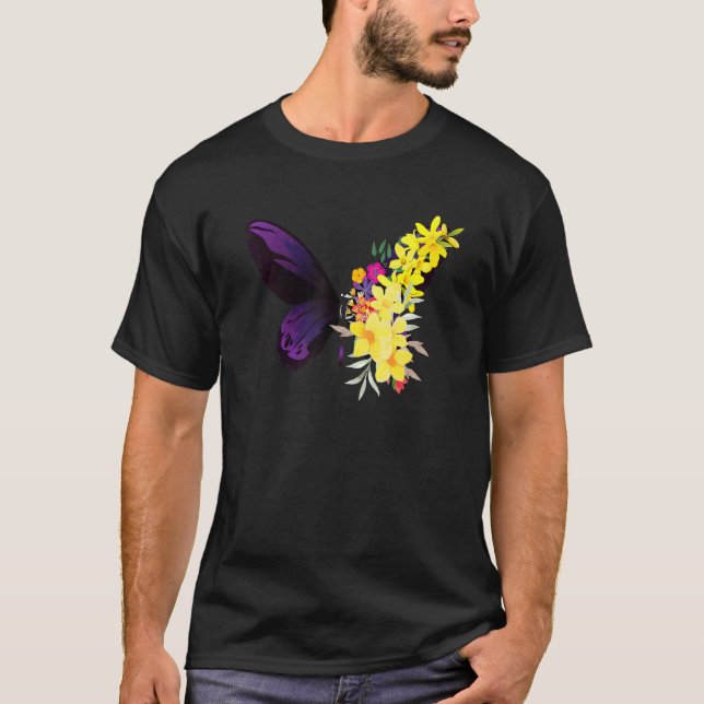 Butterflower chrysanthemums and butterfly T-Shirt (Front)