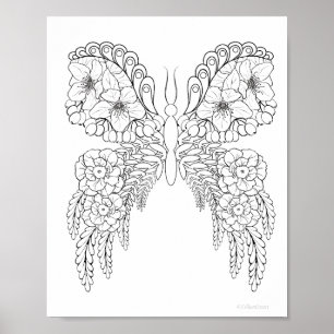 Butterflowers #1 Coloring Poster