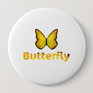 Butterfly 10 Cm Round Badge