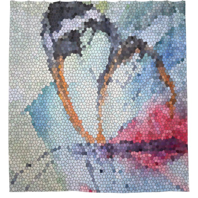 Butterfly 10 Mosaic shower curtain (Front)
