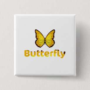 Butterfly 15 Cm Square Badge