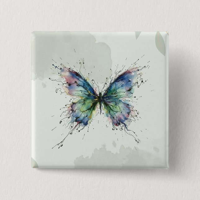 Butterfly 15 Cm Square Badge (Front)