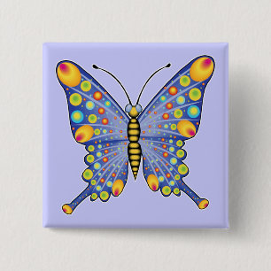 Butterfly 15 Cm Square Badge