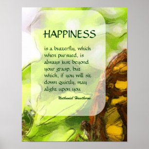 Butterfly 2 Happiness Inspirational Poster