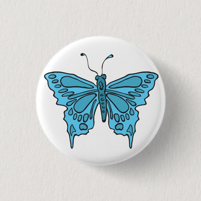 butterfly 3 cm round badge (Front)