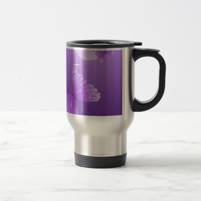 butterfly-69998 cartoon butterfly purple white vec travel mug (Right)