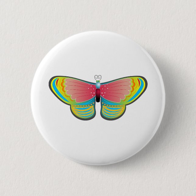 Butterfly 6 Cm Round Badge (Front)