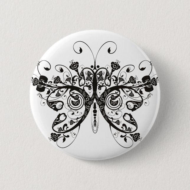Butterfly 6 Cm Round Badge (Front)