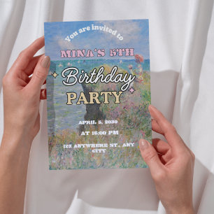 Butterfly 6th Birthday Invitation girls