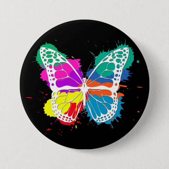 Butterfly 7.5 Cm Round Badge (Front)