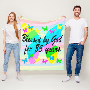BUTTERFLY 85TH BIRTHDAY BLESSINGS FLEECE BLANKET