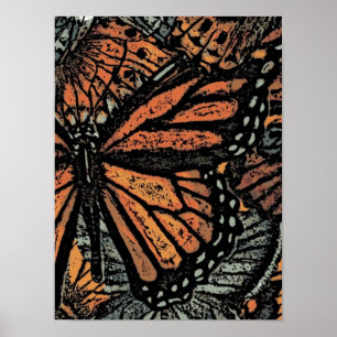Butterfly abstract art poster