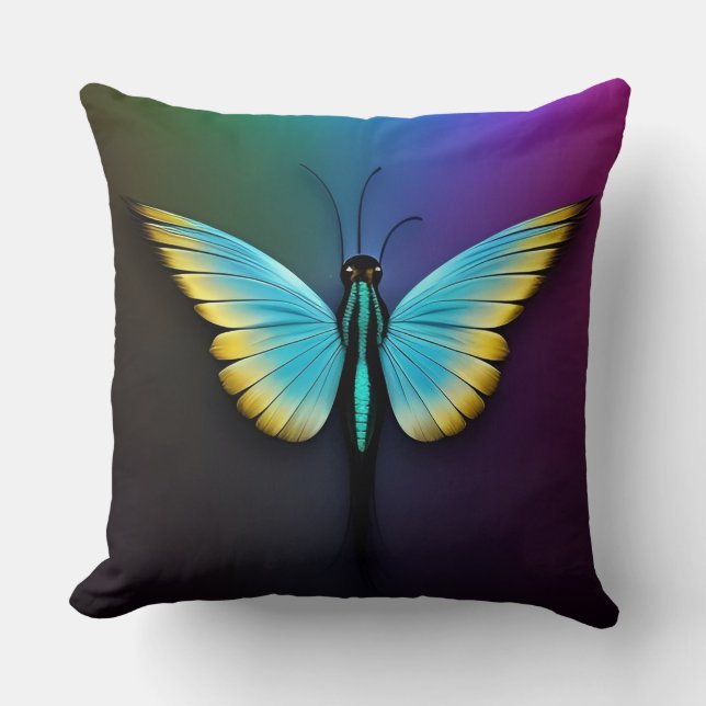 Butterfly Abstract Colourful Wings Gradient  Cushion (Front)