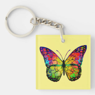 BUTTERFLY ABSTRACT KEY RING