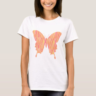 Butterfly, abstract pattern in pink, orange, peach T-Shirt