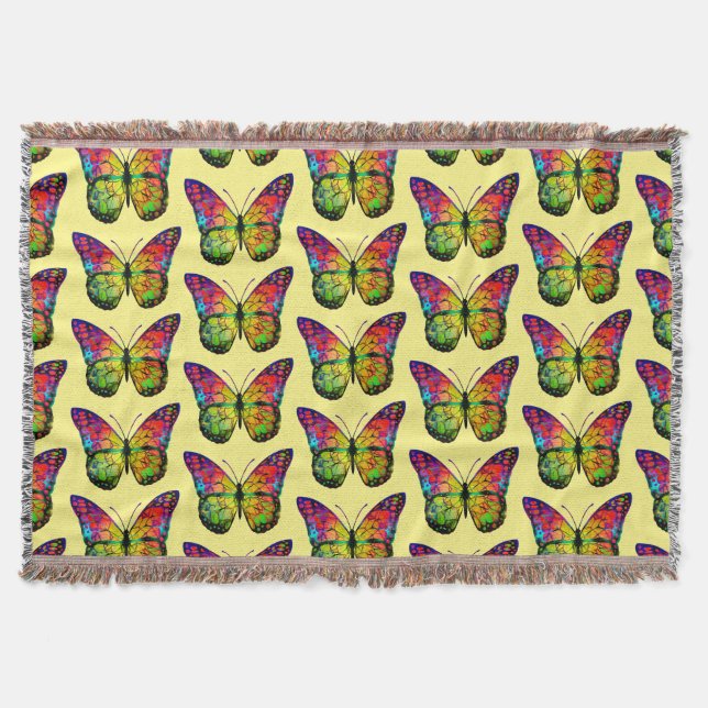 BUTTERFLY ABSTRACT THROW BLANKET (Front)