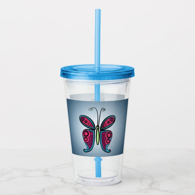 Butterfly  acrylic tumbler (Front)