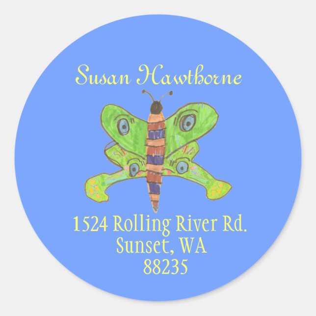 Butterfly address label (Front)