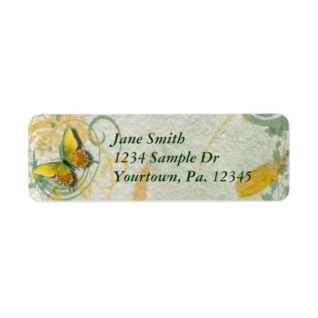 Butterfly Address Label (Front)