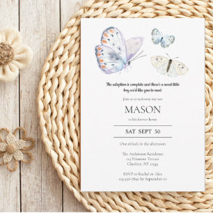 Butterfly Adoption Announcement Party Invitation