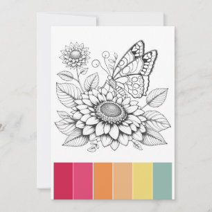Butterfly Adult Colouring Cards & Colour Combinati