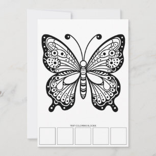 Butterfly Adult Colouring Cards with Test Space