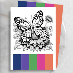 Butterfly Adult Colouring Pages and Colour Palette Invitation