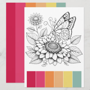 Butterfly Adult Colouring Pages & Colour Combinati Invitation