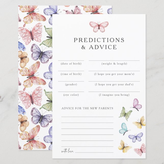Butterfly Advice Cards (Front/Back)