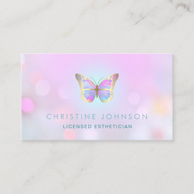 butterfly aesthetician salon spa business card (Front)