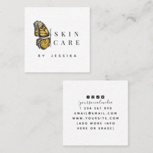 Butterfly Aesthetics &Social Media Skincare Beauty Square Business Card