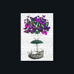 Butterfly Airship 2 Purple and Green Canvas Print<br><div class="desc">Children's</div>
