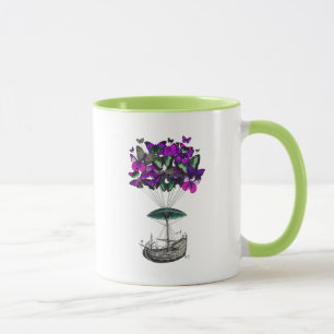 Butterfly Airship 2 Purple and Green Mug