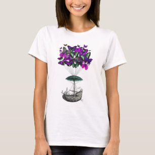 Butterfly Airship 2 Purple and Green T-Shirt