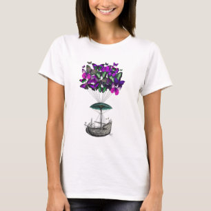 Butterfly Airship 2 Purple and Green T-Shirt