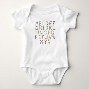Butterfly Alphabet Baby Bodysuit Nature Alphabet
