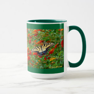 Butterfly Among Lantana Coffee Mugs