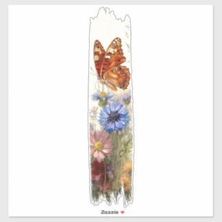 Butterfly Among Wildflowers Brushstroke Paint
