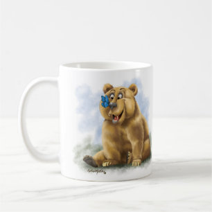 Butterfly and Bear Cartoon Coffee Mug