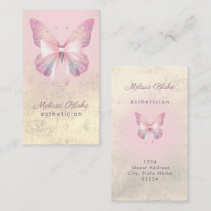 butterfly and bow logo business card