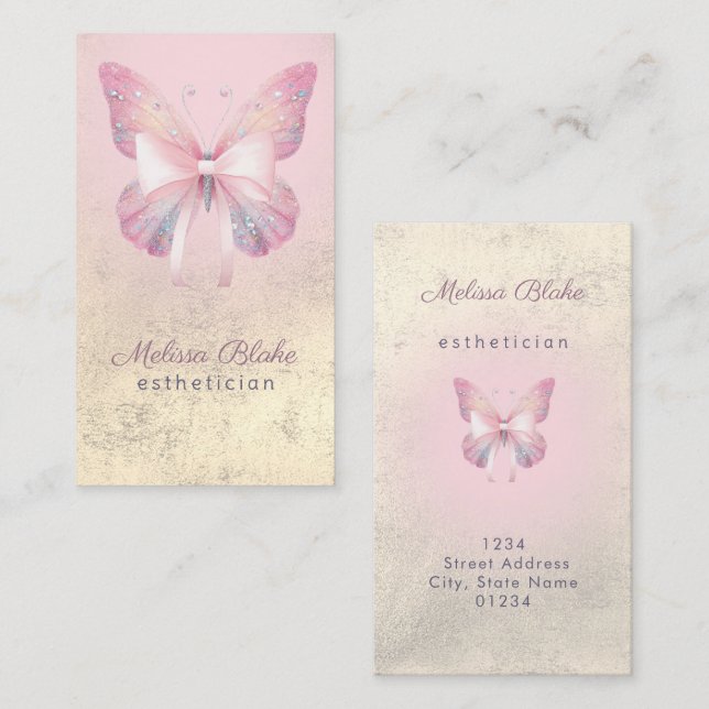 butterfly and bow logo business card (Front/Back)