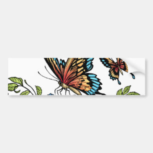 Butterfly and Butterflies full colour by Al Rio Bumper Sticker