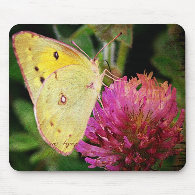 Butterfly and Clover Mouse Mat (Front)
