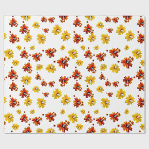 Butterfly and Delicate Floral Seamless Pattern Wrapping Paper