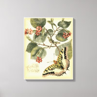 Butterfly and Dragonfly with Red Flowers