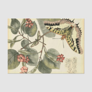 Butterfly and Dragonfly with Red Flowers Tissue Paper